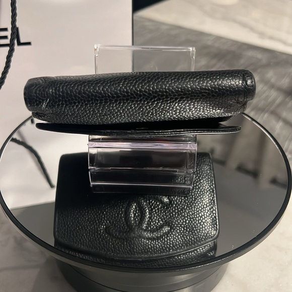 AUTHENTIC CHANEL CAVAIR LEATHER BIFOLD COMPACT WALLET BUNDLE - Picture 10 of 14